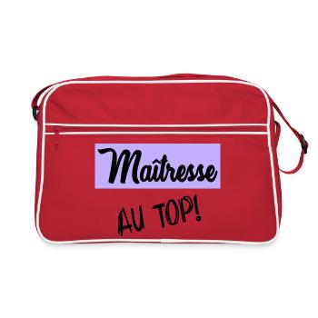 GELIEBTE. VIELEN DANK. DANKE, HERRIN - Retro Tasche - Rot/Weiß - Vorne