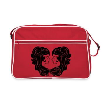 Sternzeichen-Bild Zwillinge - Retro Tasche - Rot/Weiß - Vorne