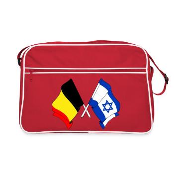 Drapeau Belgique, drapeau Israël - Sac Retro - rouge/blanc - Devant