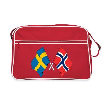 Flagge Schweden, Flagge Norwegen - Retro Tasche - Rot/Weiß - Vorne