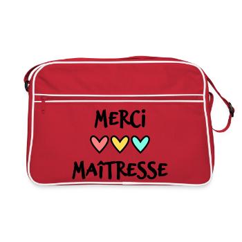 GELIEBTE. VIELEN DANK. DANKE HERRIN - Retro Tasche - Rot/Weiß - Vorne