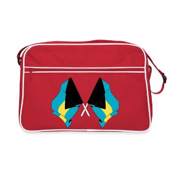 Deux drapeaux traversés depuis les Bahamas - Sac Retro - rouge/blanc - Devant