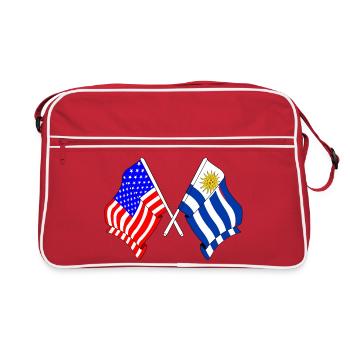 Drapeau des États-Unis et drapeau de l’Uruguay - Sac Retro - rouge/blanc - Devant