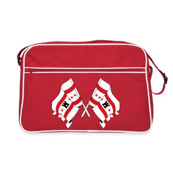 Deux drapeaux de la province de Drenthe - Sac Retro - rouge/blanc - Devant