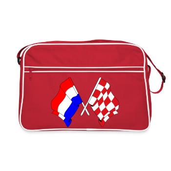 Flag Netherlands, North Brabant crossed - Retro Bag - red/white - Front