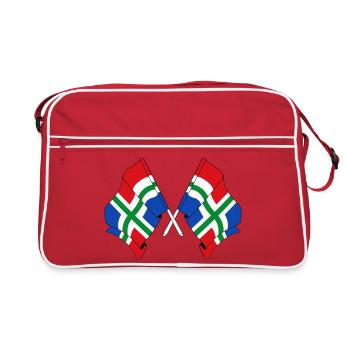 Deux drapeaux de la province de Groningen - Sac Retro - rouge/blanc - Devant
