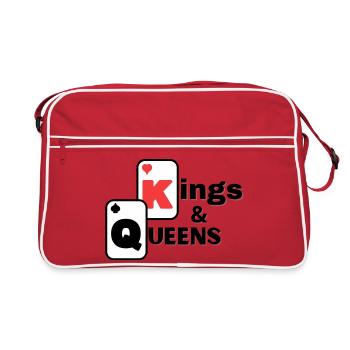 cartes, poker, jeux de cartes - Sac Retro - rouge/blanc - Devant
