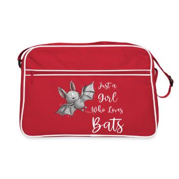 Fluttering Bat Just A Girl Who Love Bats - Retro Bag - red/white - Front