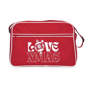 Typographie festive de l’amour de Noël - Sac Retro - rouge/blanc - Devant