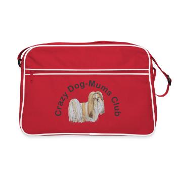 fou DogMoms Club Lhassa Apso - Sac Retro - rouge/blanc - Devant