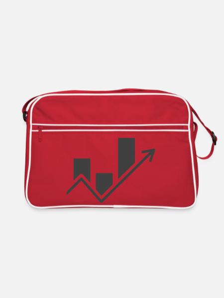 Börse - Aktienverlauf - Retro Tasche - Rot/Weiß - Vorne