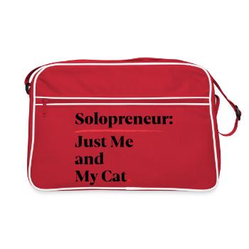 Solopreneur : Juste moi et mon chat [Noir] - Sac Retro - rouge/blanc - Devant