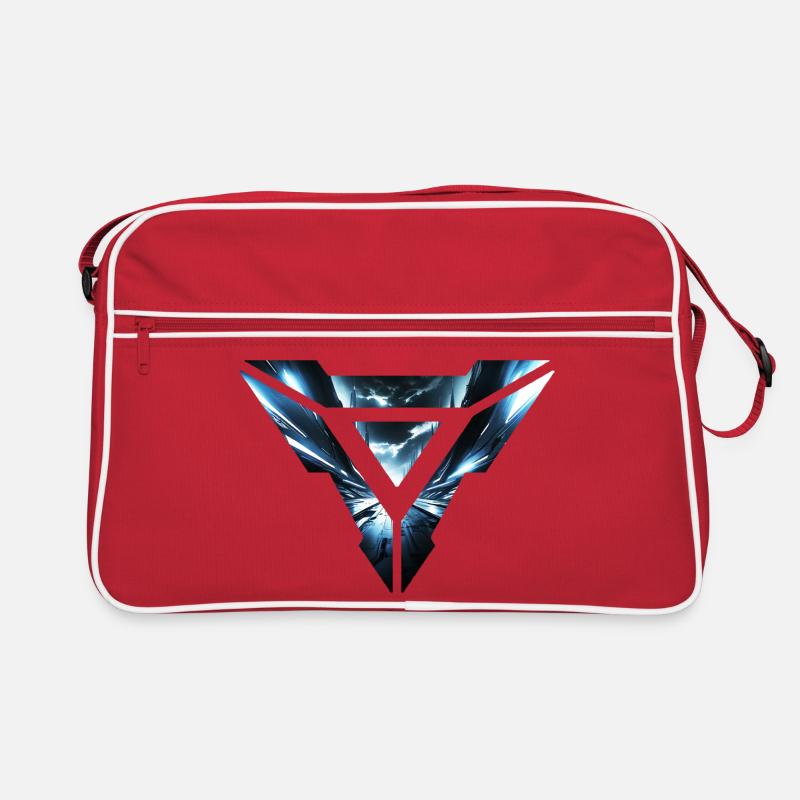 Futuristic Cyber Realm Triangular Design Retro Bag
