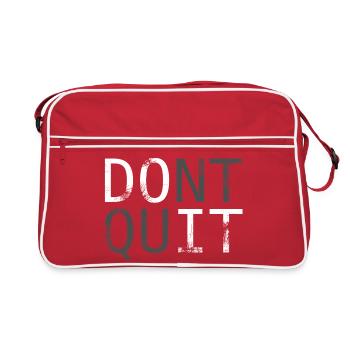 Don't Quit Motivational Saying - Retro Bag - red/white - Front