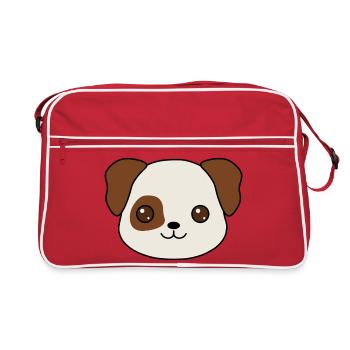 conception de dessin animé de chiot charmant - Sac Retro - rouge/blanc - Devant