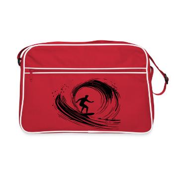 Surfing Art Surfer Illustration - Retro Bag - red/white - Front