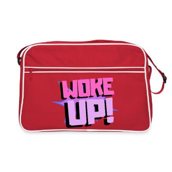 Woke up - Retro Tasche - Rot/Weiß - Vorne