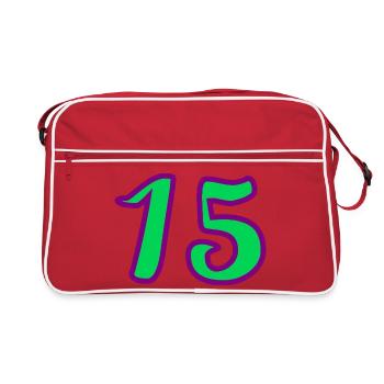 ANNIVERSARY. HAPPY BIRTHDAY. 15 YEARS. 15. 15 YEARS. - Retro Bag - red/white - Front