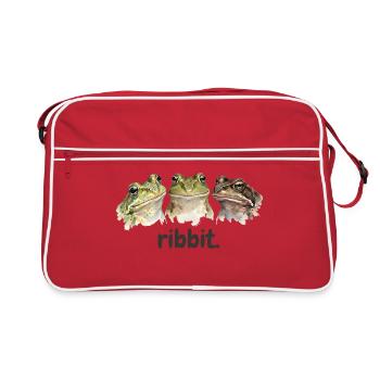 frogs croaking funny frog lovers funny quake - Retro Bag - red/white - Front