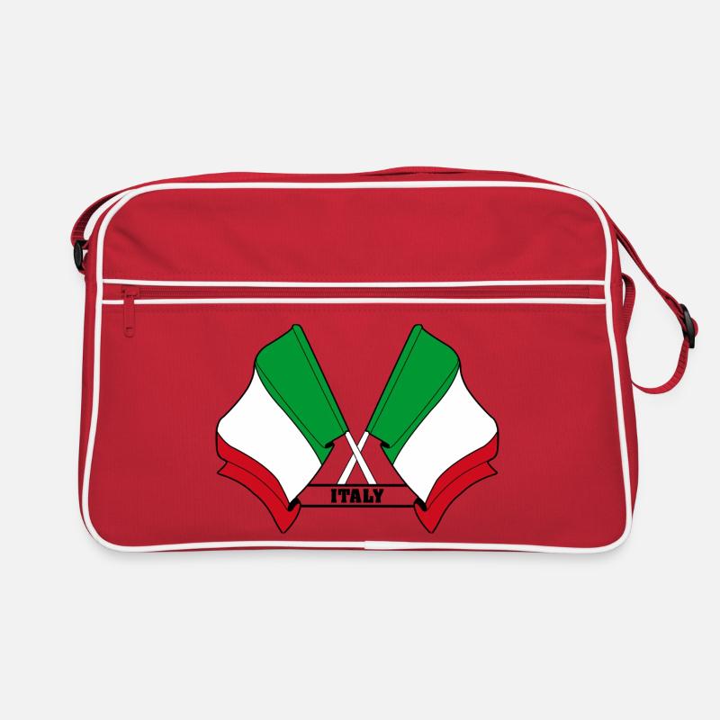 Italy Crossed Flags Retro Bag