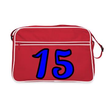 15. 15 ANS. 15e ANNIVERSAIRE. ANNIVERSAIRE 15 ANS. - Sac Retro - rouge/blanc - Devant
