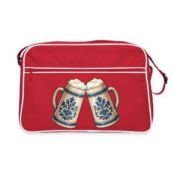 Ornement de chopes de bière - Sac Retro - rouge/blanc - Devant