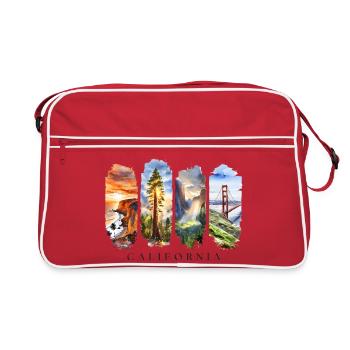 Voyage de vacances en Californie – Motif Golden State - Sac Retro - rouge/blanc - Devant