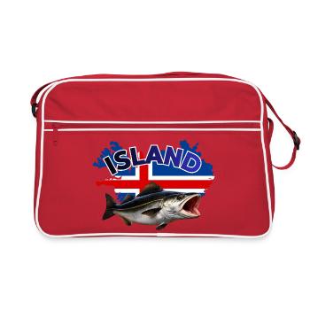 Iceland Coalfish Fishing - Pollock Fishing - Retro Bag - red/white - Front