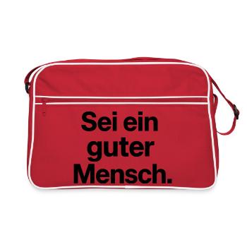 Sei ein guter Mensch Geschenk für Optimisten - Retro Tasche - Rot/Weiß - Vorne