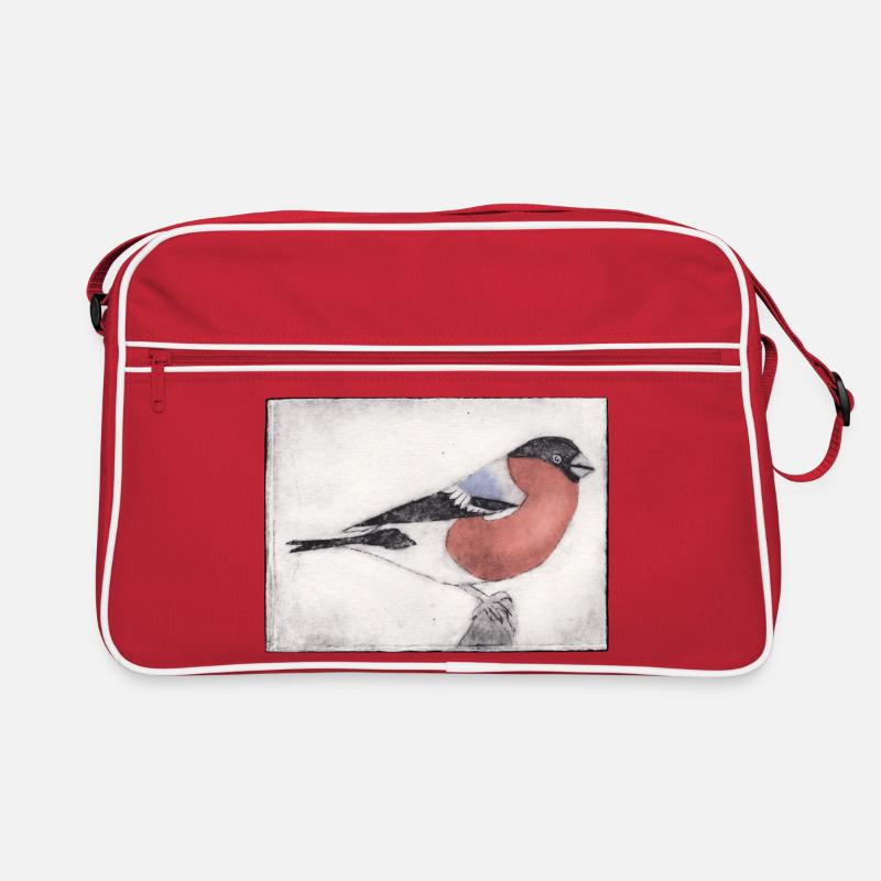 Bird colorfully colored - print template hand carved Retro Bag