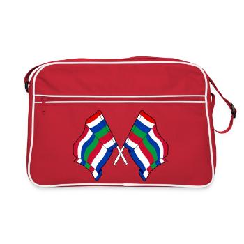 Drapeaux de Schier croisés – Fierté de l’île - Sac Retro - rouge/blanc - Devant