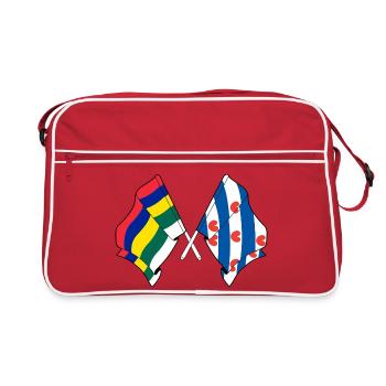 Drapeaux croisés de Terschelling et Frise - Sac Retro - rouge/blanc - Devant