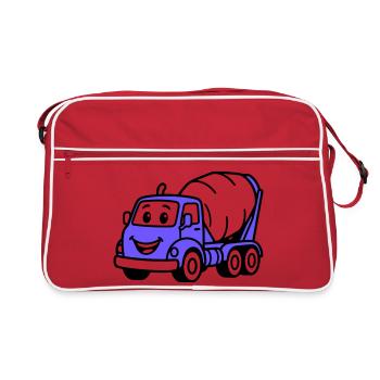 Construction Wagon Kids - Retro Bag - red/white - Front
