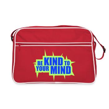 Soyez gentil avec votre esprit Logo drôle de santé mentale - Sac Retro - rouge/blanc - Devant
