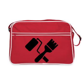 Painter Brush Paint Roller Motif - Retro Bag - red/white - Front