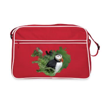 Un macareux, petit, coloré, inoubliable - Sac Retro - rouge/blanc - Devant