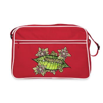 Jardin des chenilles à fleurs de feuilles - Sac Retro - rouge/blanc - Devant