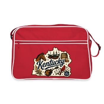 Autocollant bourbon vintage Kentucky Bluegrass - Sac Retro - rouge/blanc - Devant