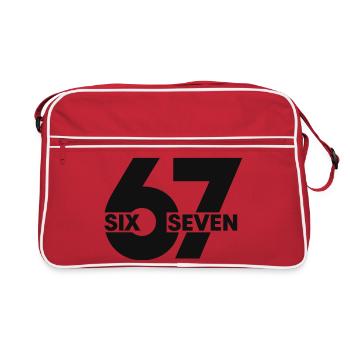 67 Six Seven – Design minimaliste de streetwear - Sac Retro - rouge/blanc - Devant