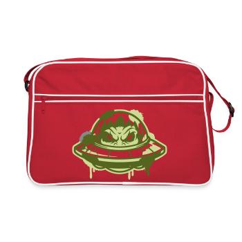 Logo graffiti d’OVNI extraterrestre - Sac Retro - rouge/blanc - Devant