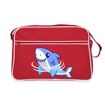 Dessin animé de requin - Sac Retro - rouge/blanc - Devant
