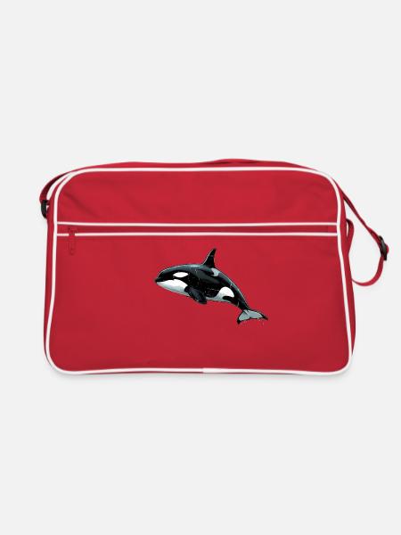 Pflügen - Retro Tasche - Rot/Weiß