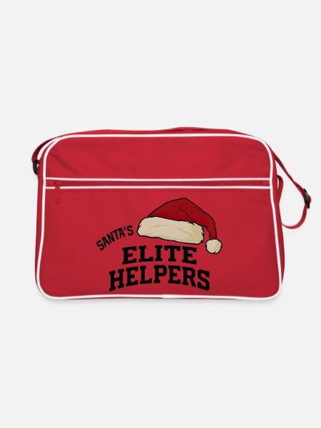 Santa Elite Helpers - Retro Tasche - Rot/Weiß