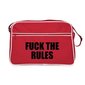 Fuck the rules - Retro Tasche - Rot/Weiß - Vorne