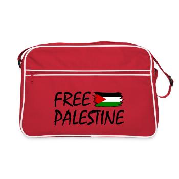 Free palestine - Retro Tasche - Rot/Weiß - Vorne