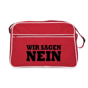 Wir sagen nein - Retro Tasche - Rot/Weiß - Vorne