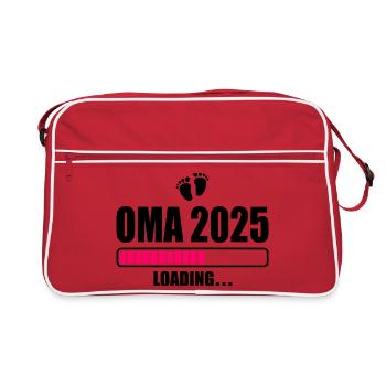 Oma 2025 loading - Retro Tasche - Rot/Weiß - Vorne