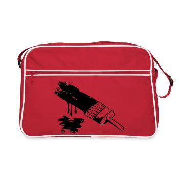 Un pinceau et la peinture coule - Sac Retro - rouge/blanc - Devant