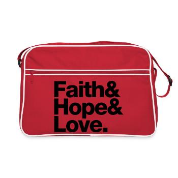 faith love hope - glaube hoffnung liebe - Retro Bag - red/white - Front