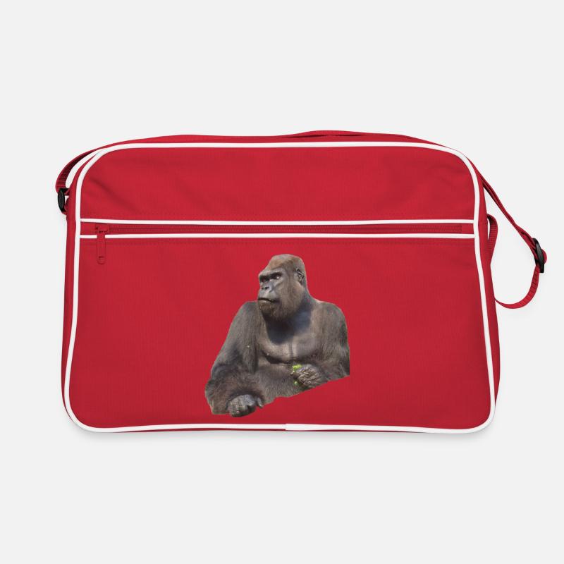 Gorilla - Retro Tasche - Rot/Weiß